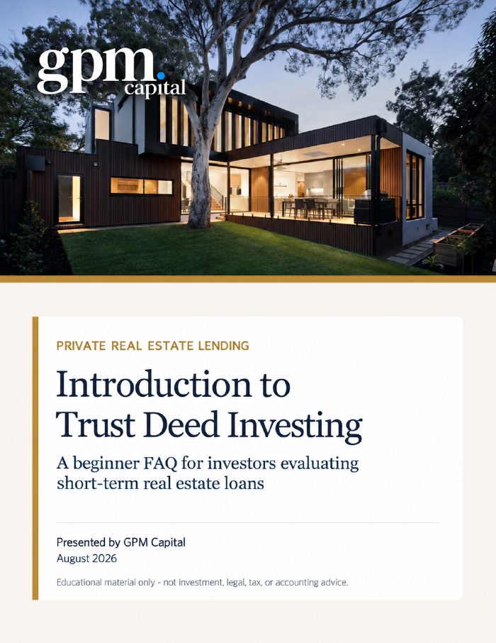 Cover of the GPM Capital guide Introduction to Trust Deed Investing